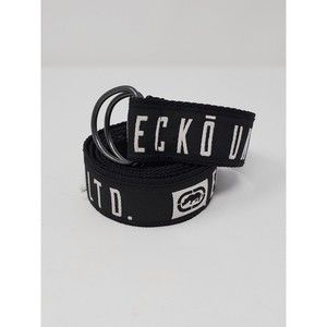 ECKO UNLTD BLACK FABRIC WEBBING BELT D-RING MEN RHINO LOGO